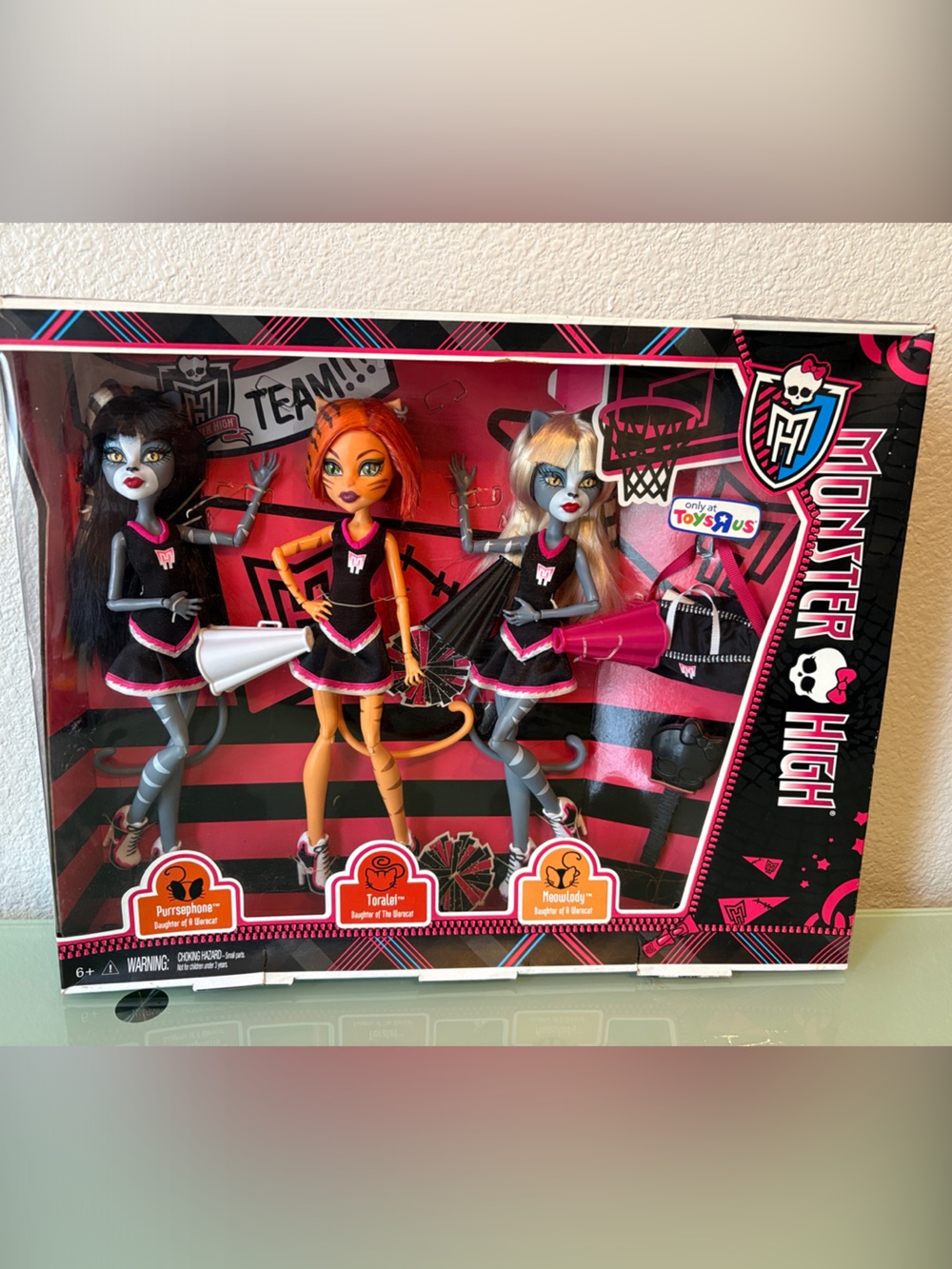 Rare 2012 Monster High Fearleading Cheer 3-pack Dolls - Wearcat Twins & Toralei